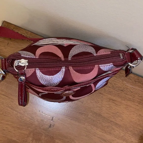 Coach Signature Metallic Stripe Crossbody Bag - Picture 5 of 15